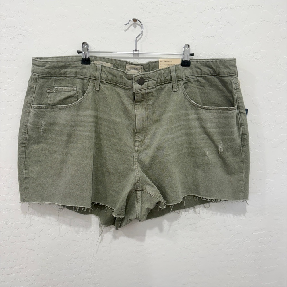 NWT Universal Thread Denim Shorts Womens 22W Vintage Midi Washed Green